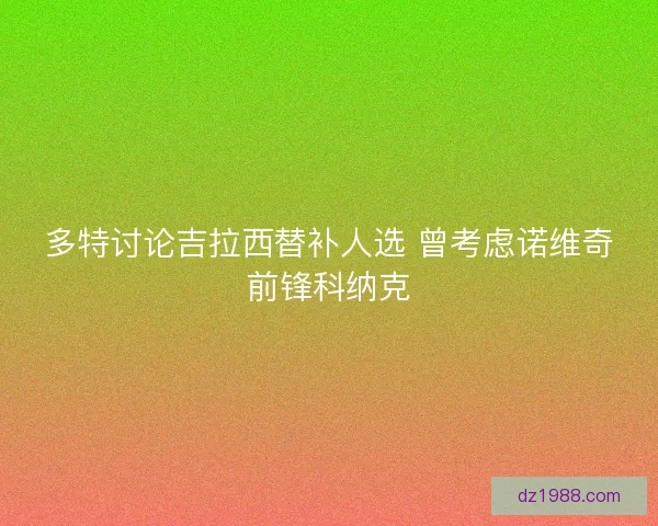 多特讨论吉拉西替补人选 曾考虑诺维奇前锋科纳克